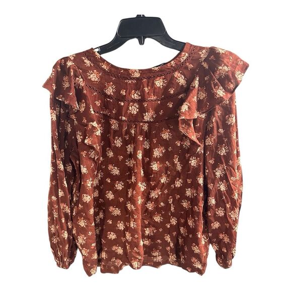 MADEWELL‎ Ladder Trim Ruffle Top in Homestead Bouquet Size S Small Womens - Picture 1 of 8